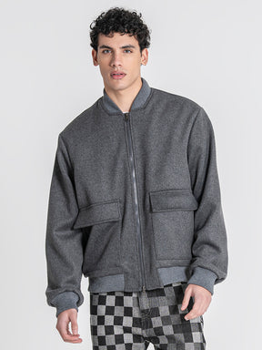 Grey Soft Core Bomber Jacket