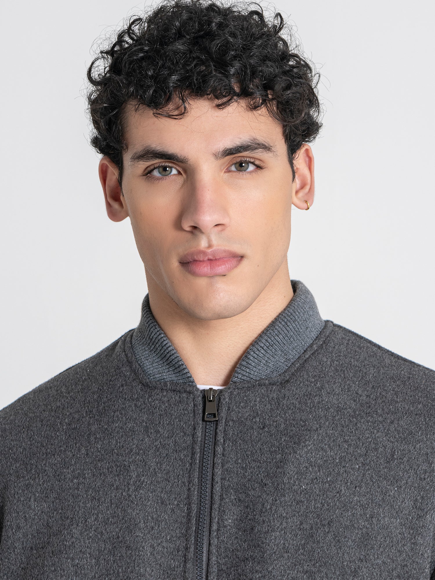 Grey Soft Core Bomber Jacket