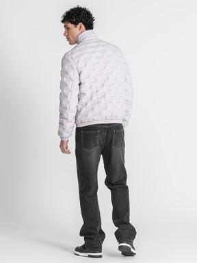 Grey Code Puffer Jacket