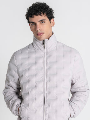 Grey Code Puffer Jacket