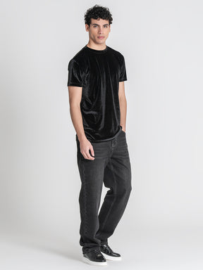 Black GK Tape Velvet Tee