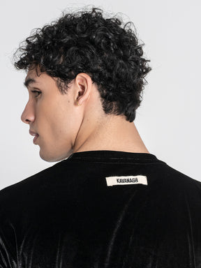 Black GK Tape Velvet Tee