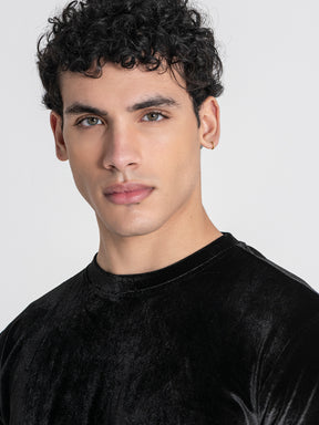 Black GK Tape Velvet Tee