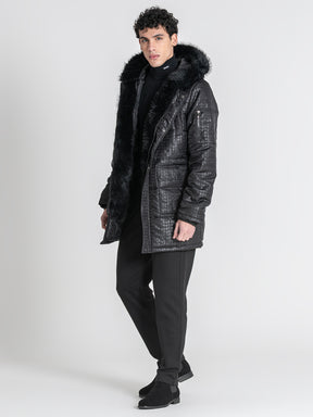 Black GK Houndstooth Coat