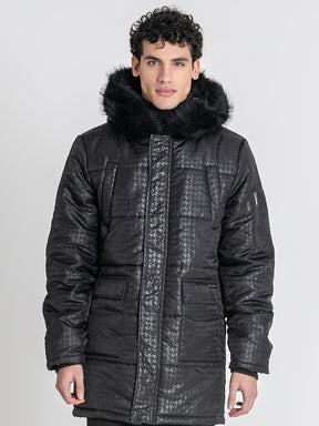 Black GK Houndstooth Coat