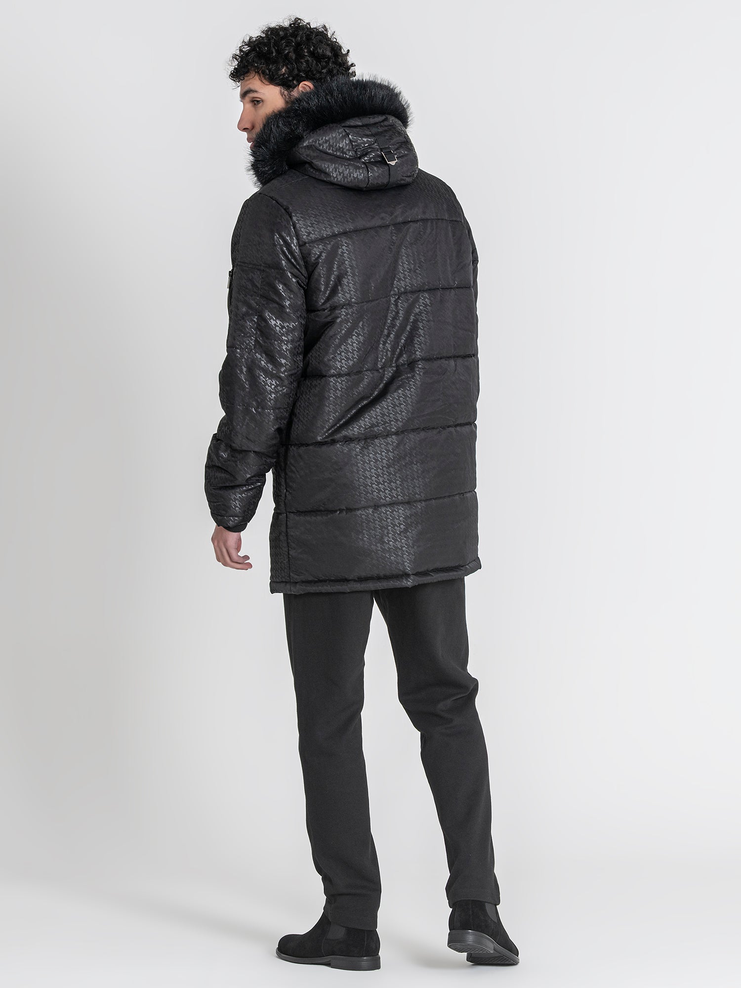 Black GK Houndstooth Coat