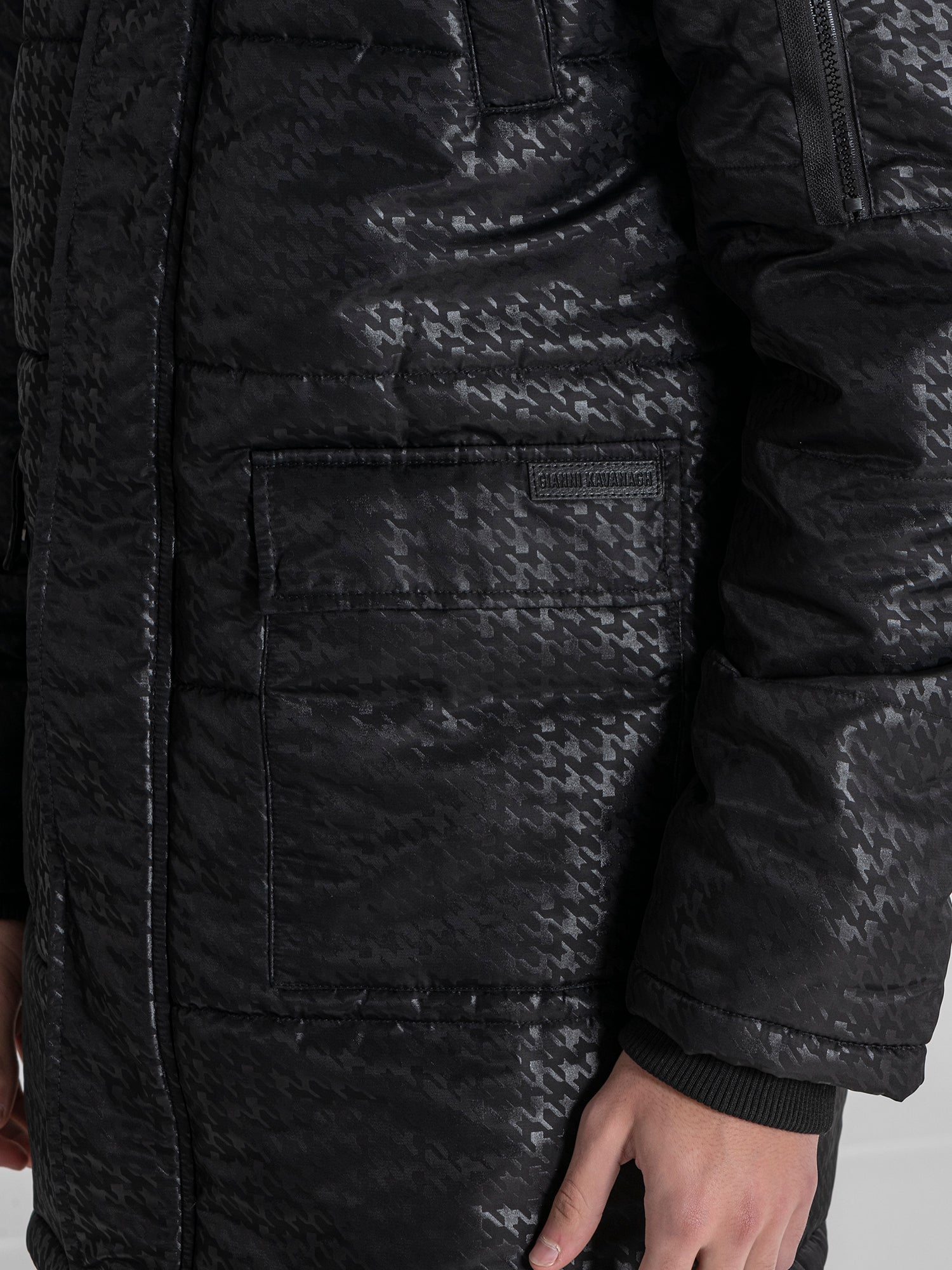 Black GK Houndstooth Coat