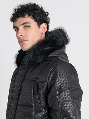 Black GK Houndstooth Coat