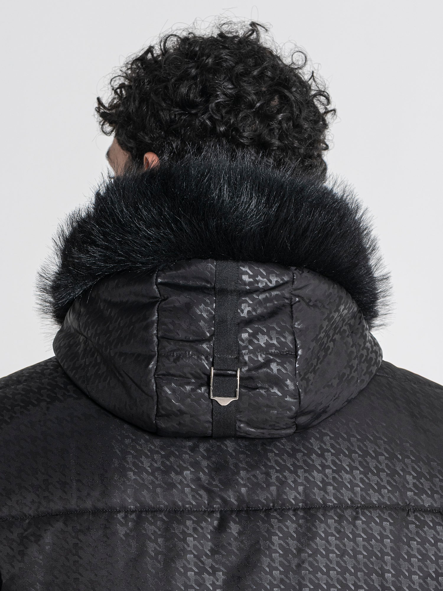 Black GK Houndstooth Coat