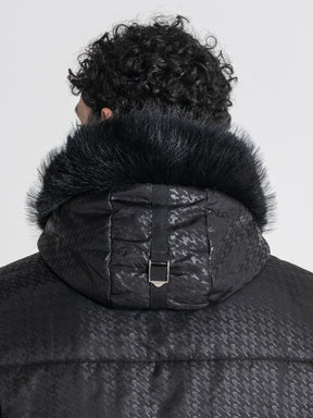 Black GK Houndstooth Coat