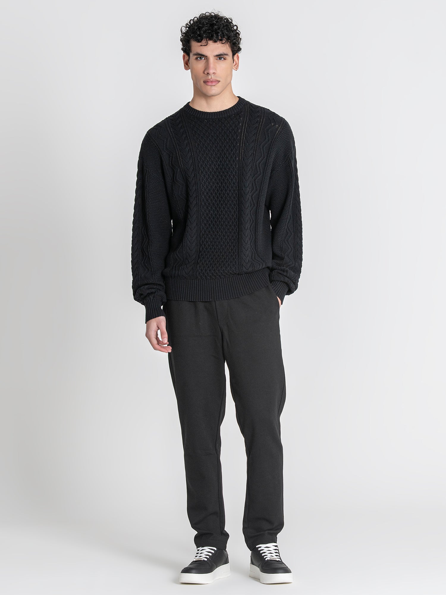 Black Cable Knit Sweater