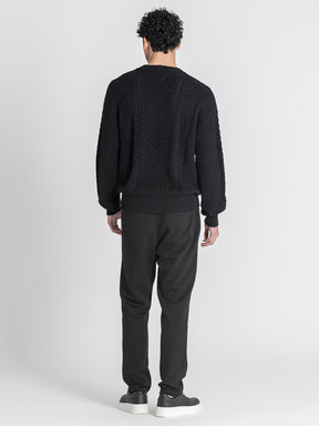 Black Cable Knit Sweater