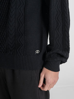 Black Cable Knit Sweater