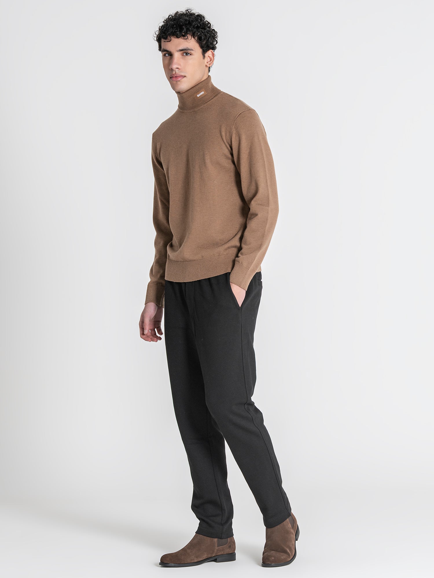 Taupe GK Smart Knit Turtleneck