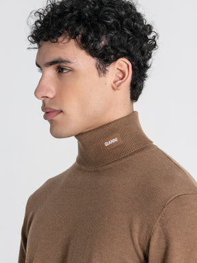 Taupe GK Smart Knit Turtleneck