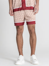 Beige Insignia Satin Shorts