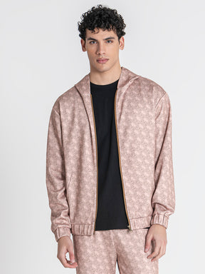 Beige GK Tape Hoodie Jacket