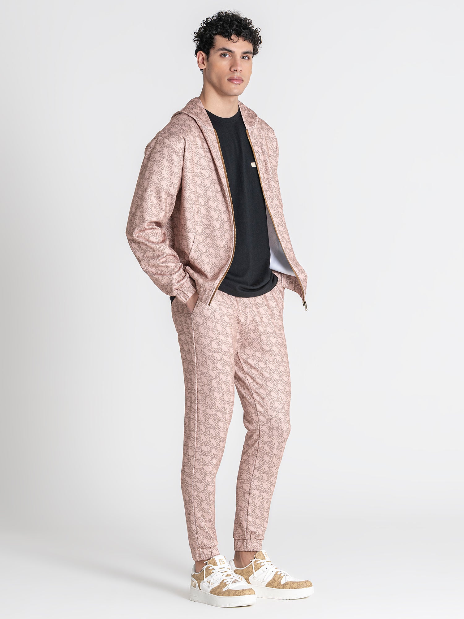 Beige GK Tape Hoodie Jacket