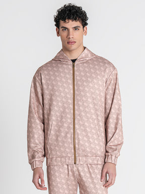 Beige GK Tape Hoodie Jacket