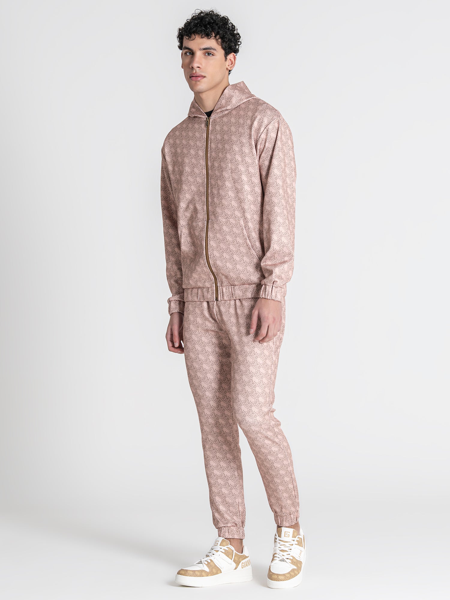 Beige GK Tape Hoodie Jacket