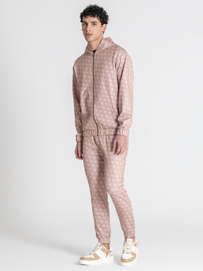 Beige GK Tape Hoodie Jacket