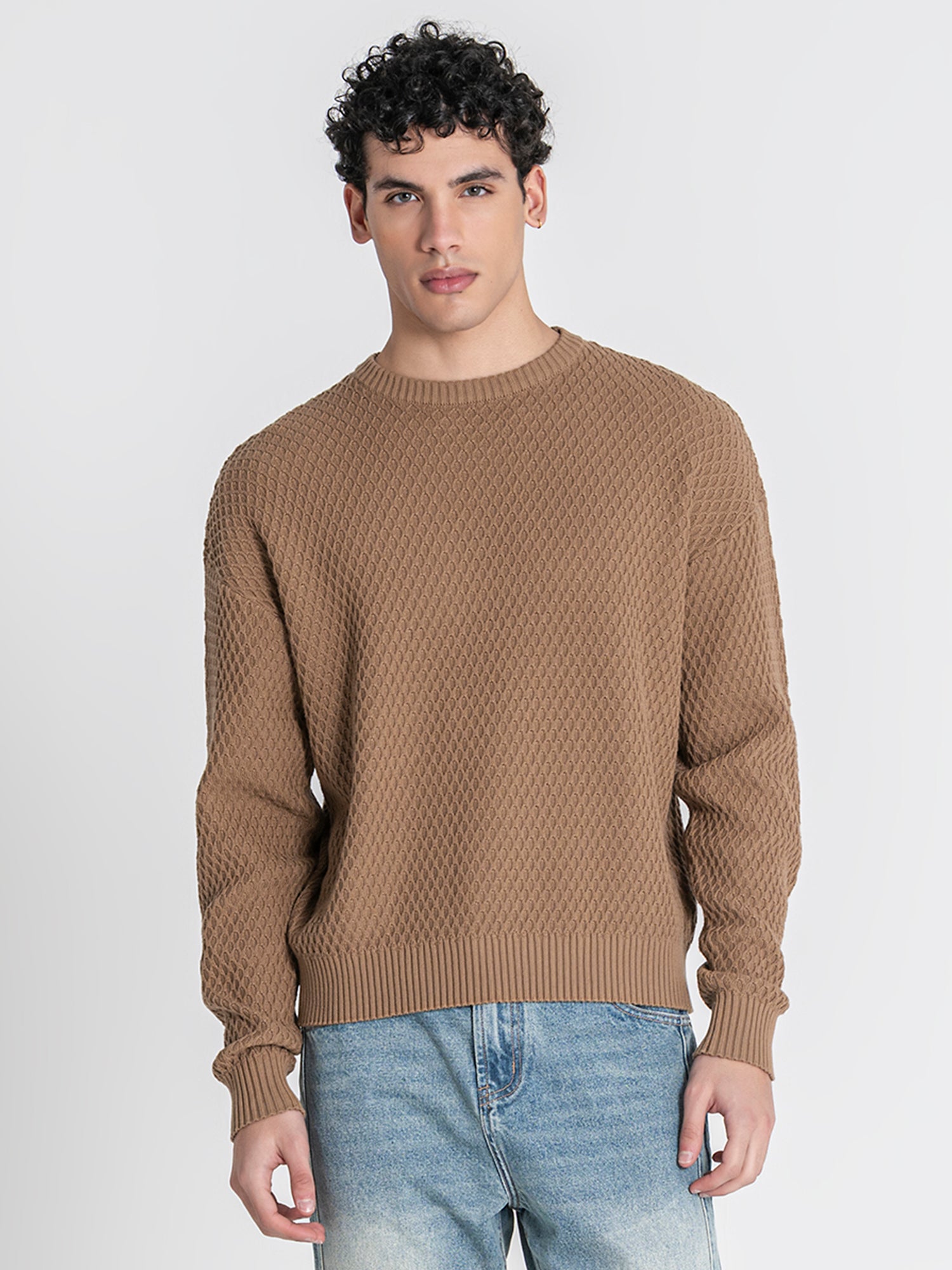 Taupe Hexa Knit Sweater