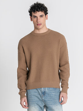 Taupe Hexa Knit Sweater