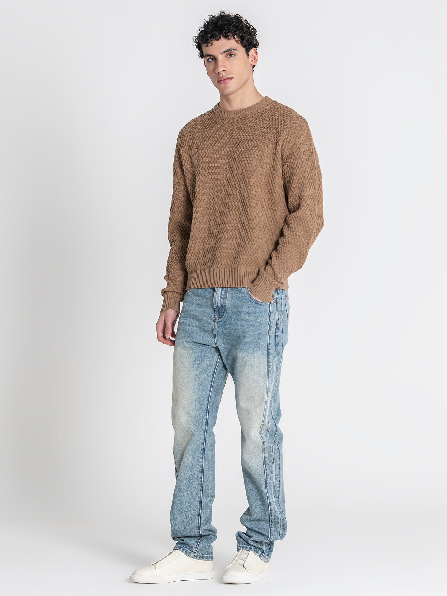 Taupe Hexa Knit Sweater