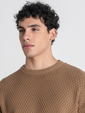 Taupe Hexa Knit Sweater