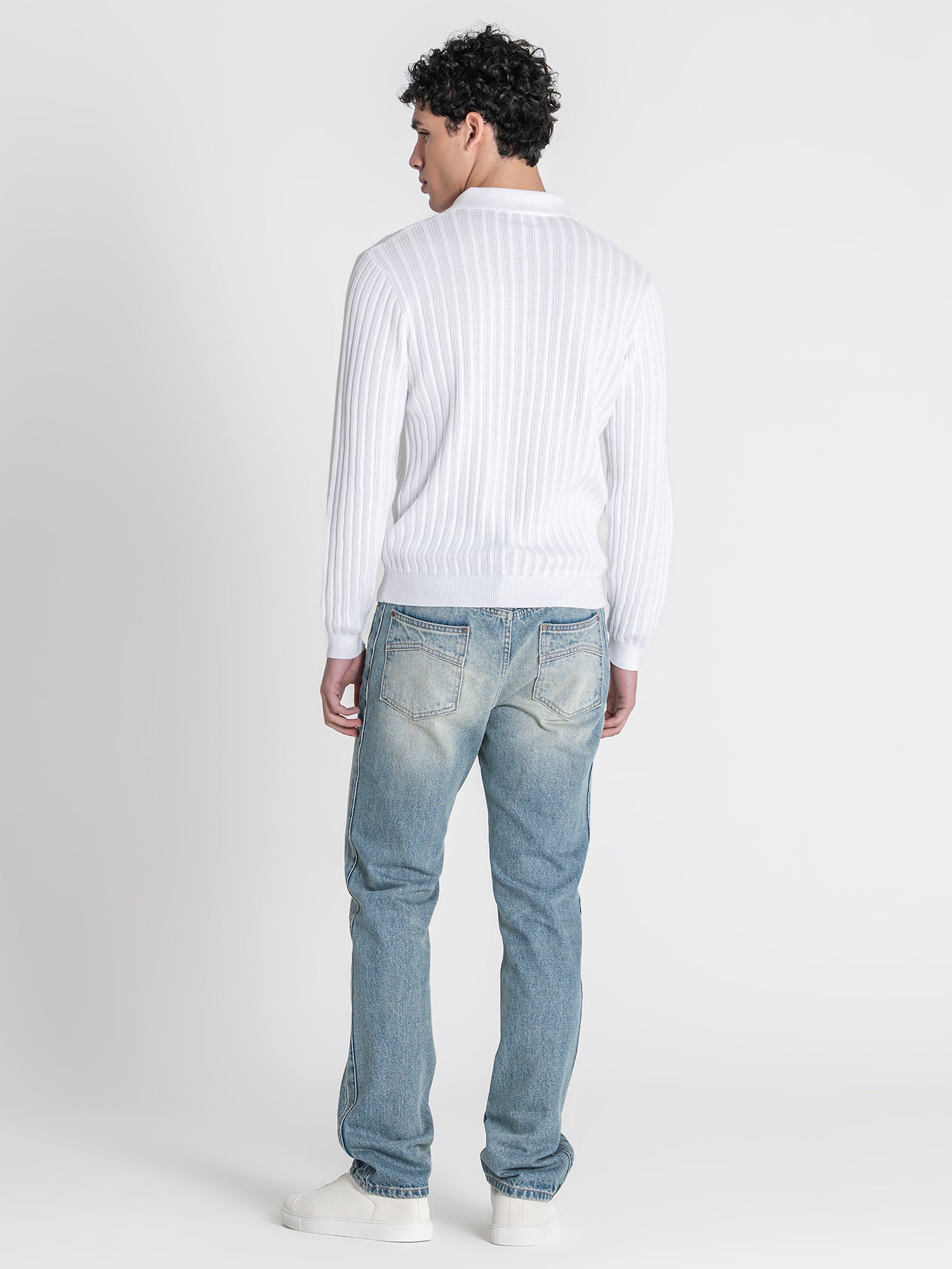 White Essential Knit Polo