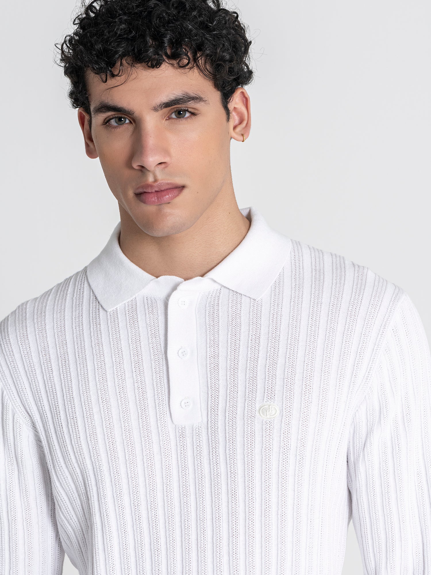White Essential Knit Polo