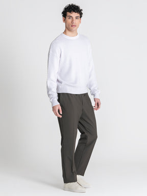 White Hexa Knit Sweater