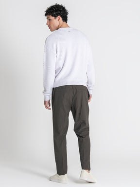 White Hexa Knit Sweater