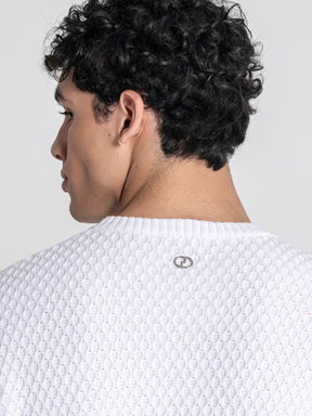 White Hexa Knit Sweater