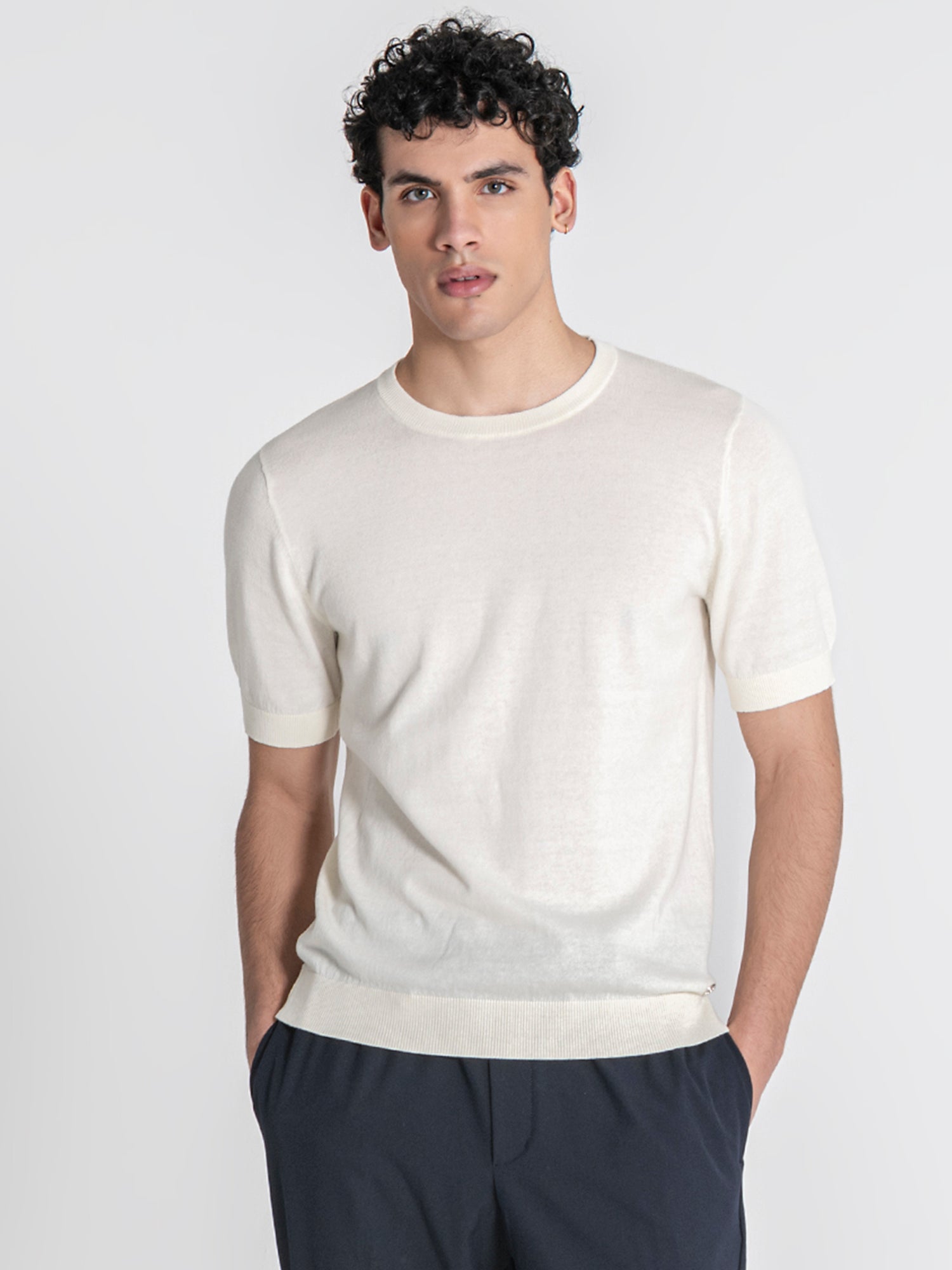 White Soft Knit Tee