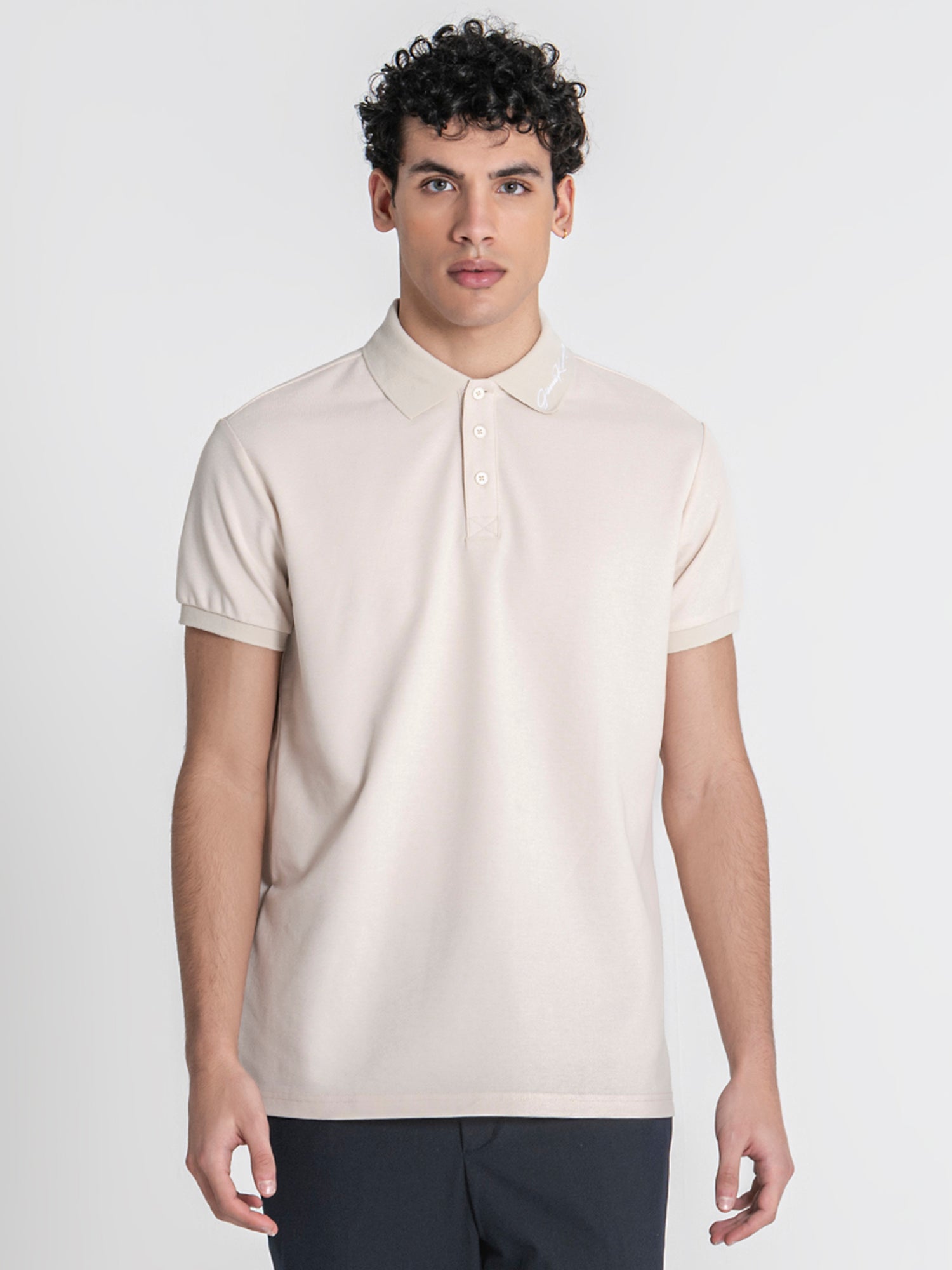 Beige Signature Polo