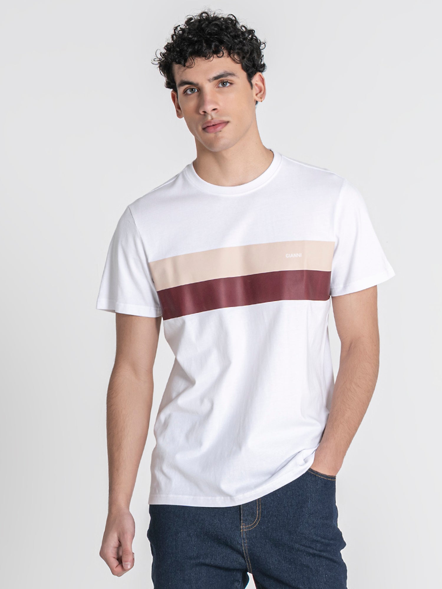 White Block Tee