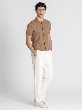 Taupe Linear Knit Shirt