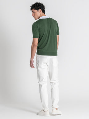 Green Column Knit Polo