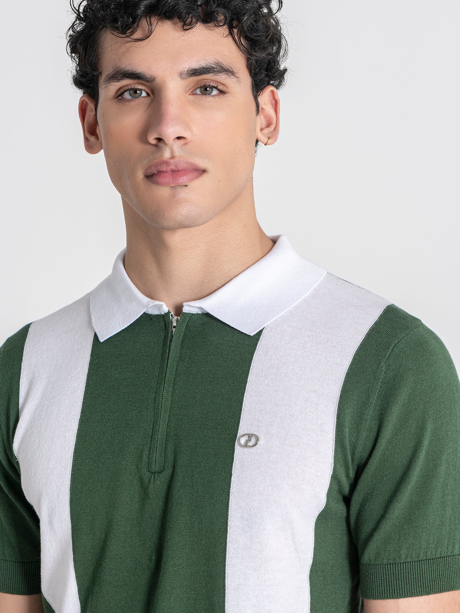 Green Column Knit Polo