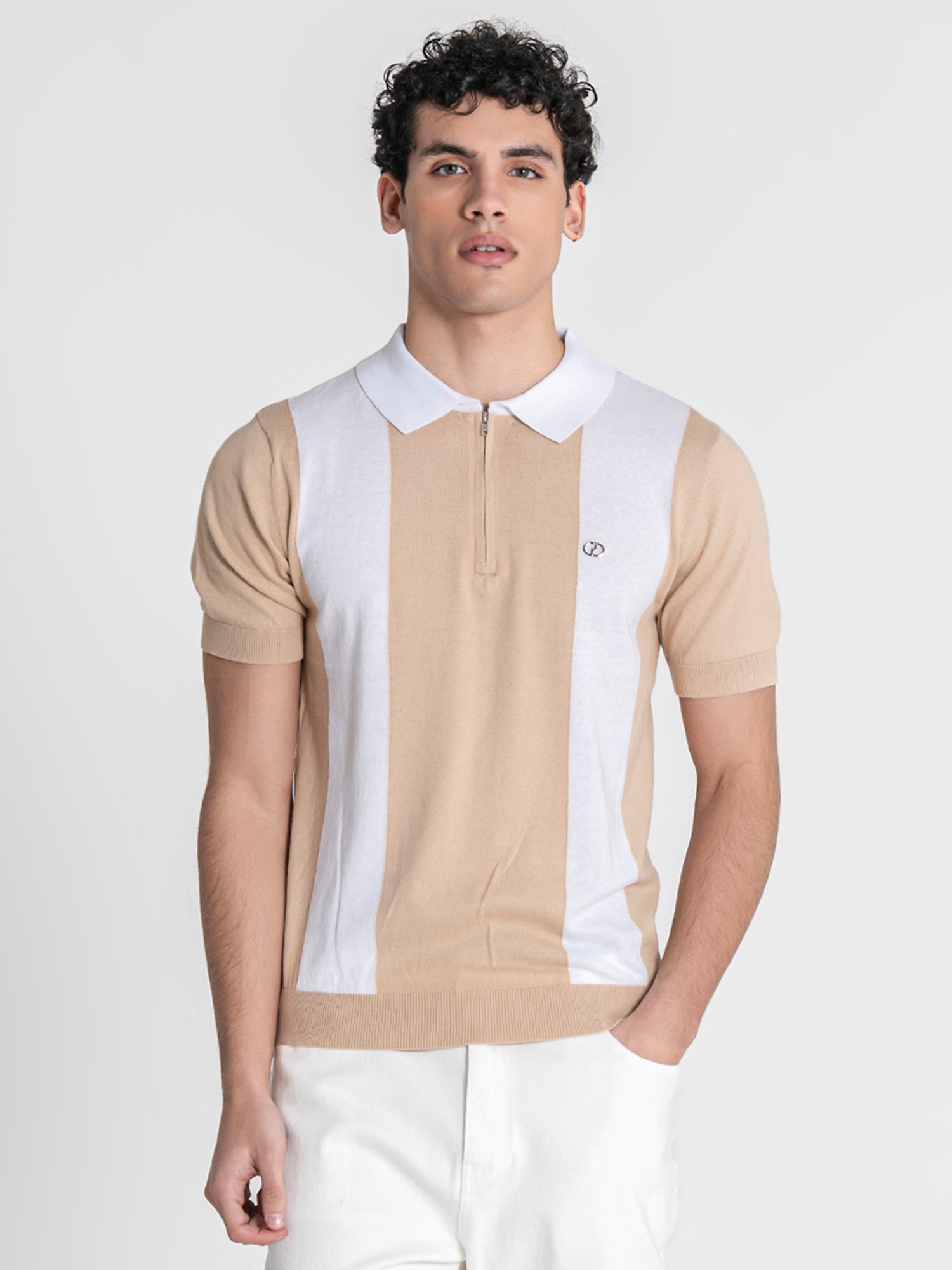 Camel Column Knit Polo