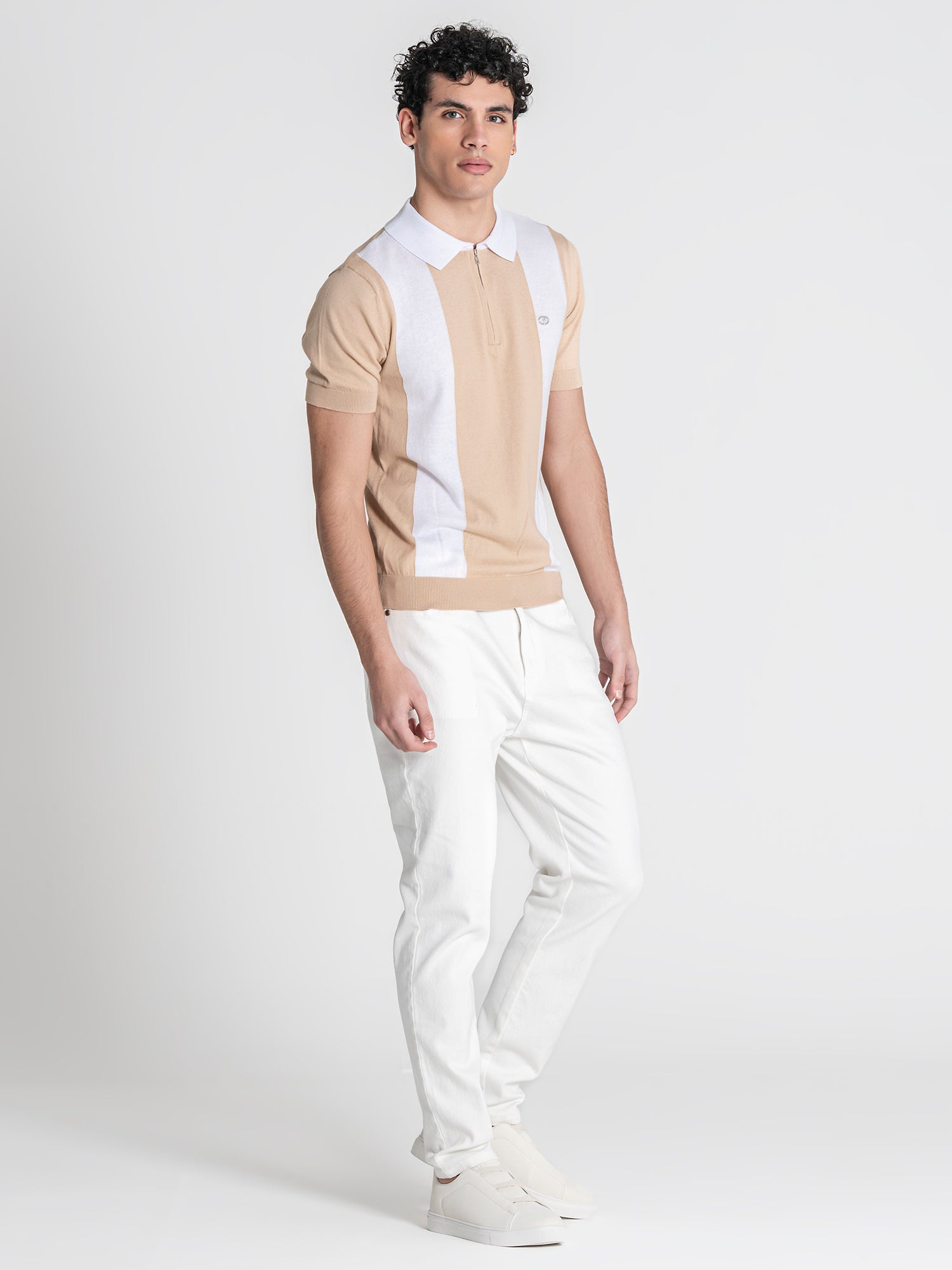 Camel Column Knit Polo