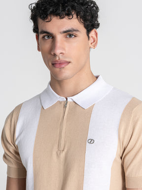 Camel Column Knit Polo