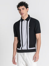 Black Column Knit Polo