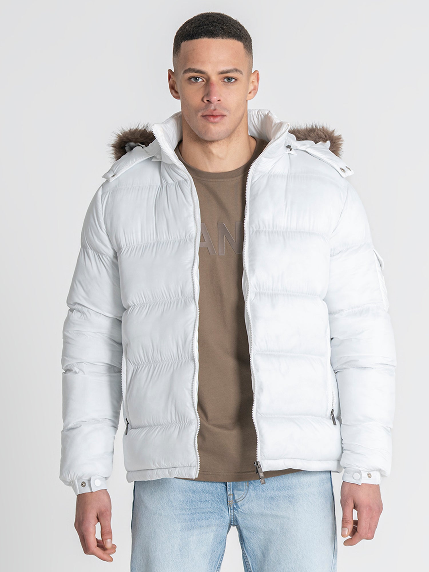 White GK Puffer Jacket