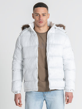 White GK Puffer Jacket