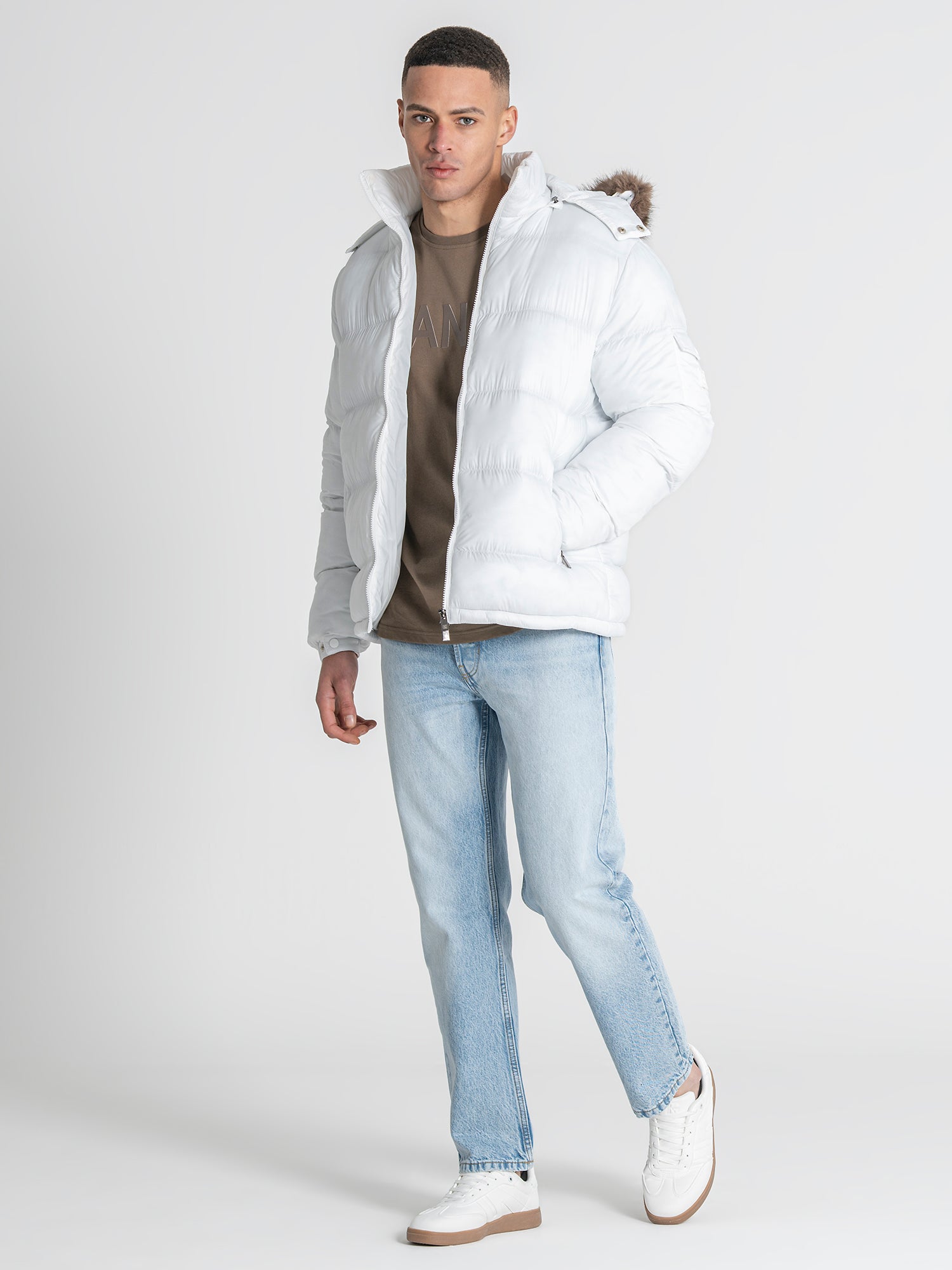 White GK Puffer Jacket