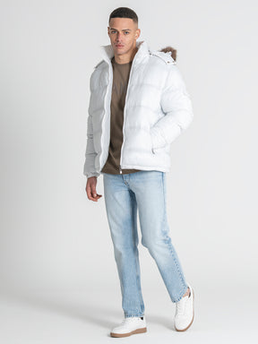 White GK Puffer Jacket