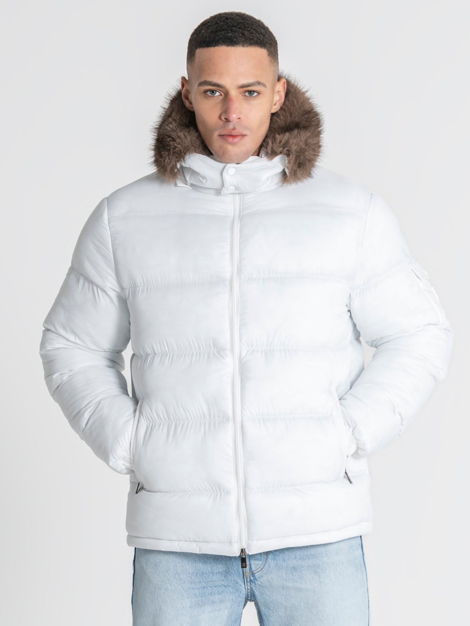 White GK Puffer Jacket
