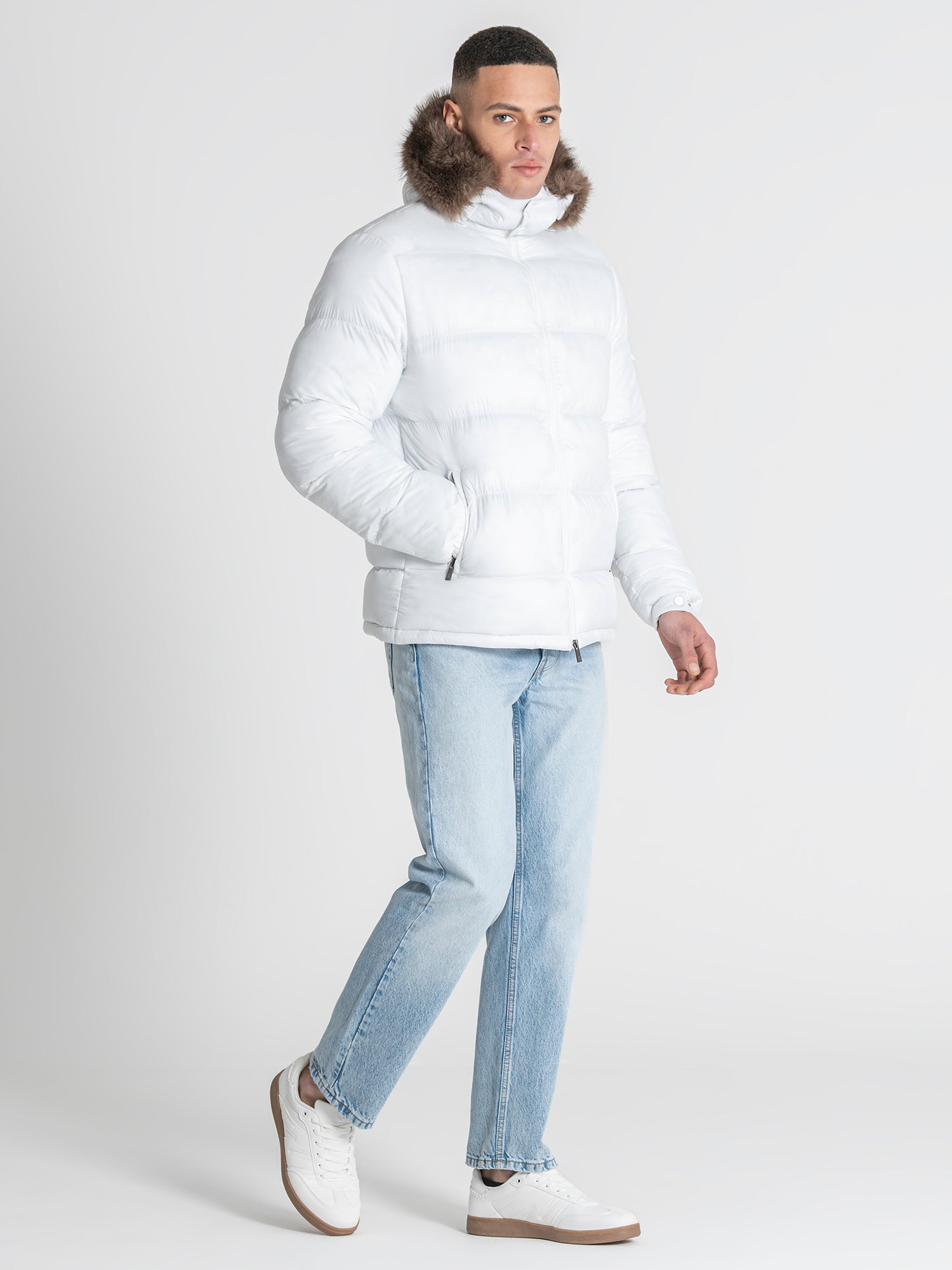 White GK Puffer Jacket